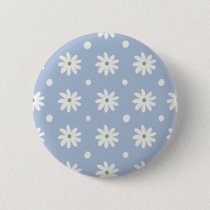 Badge Rond 5 Cm Bleuet Charmant et pois