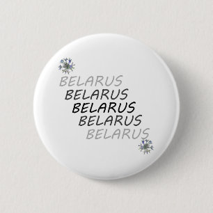 Badge Rond 5 Cm Bleuet National Biélorusse