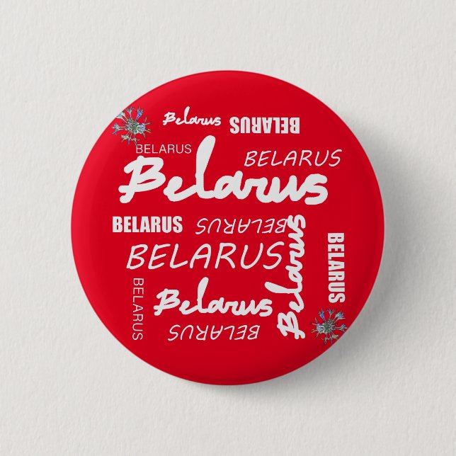 Badge Rond 5 Cm Bleuet National Biélorusse (Devant)