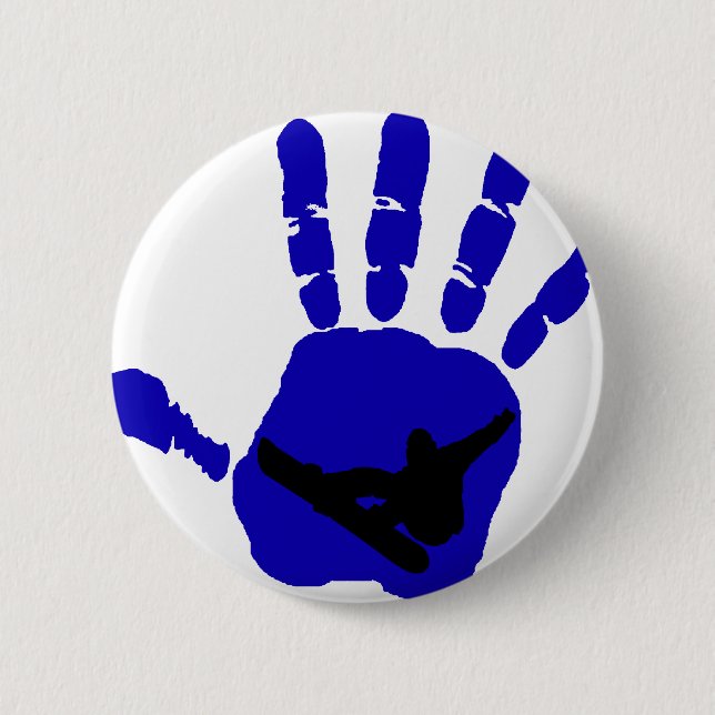 Badge Rond 5 Cm Bleus d'émeute de surf des neiges (Devant)