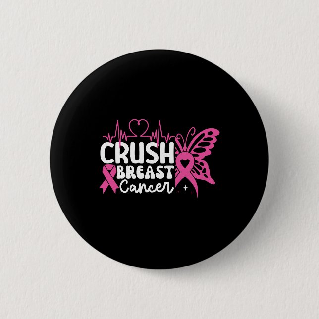 Badge Rond 5 Cm Bling Pink Ribbon 2 (Devant)
