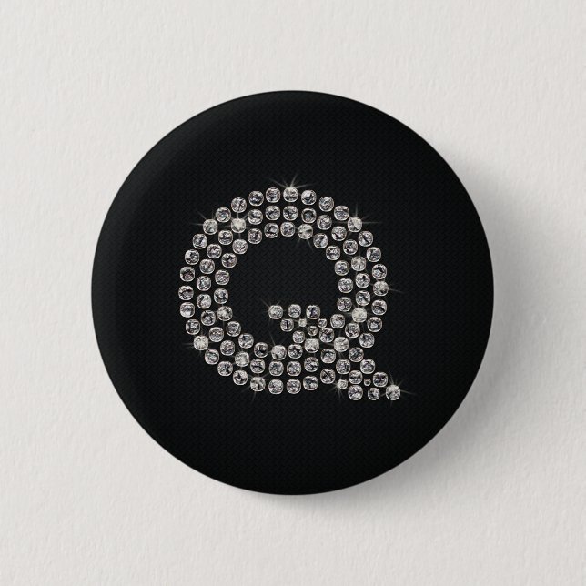 Badge Rond 5 Cm bling - Q (Devant)