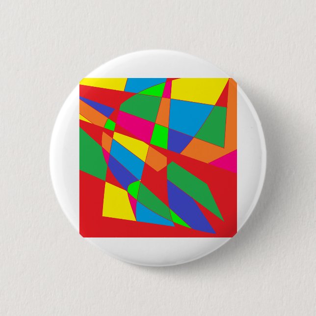 Badge Rond 5 Cm bloc couleur rouge art (Devant)