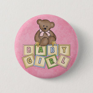 Badge Rond 5 Cm Blocs de bébé pour les filles