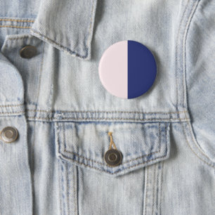 Badge Rond 5 Cm Blocs de couleur verticaux bleu marine et rose