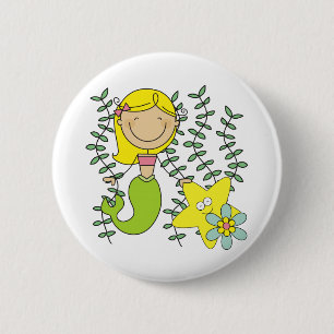 Badge Rond 5 Cm Blond Mermaid
