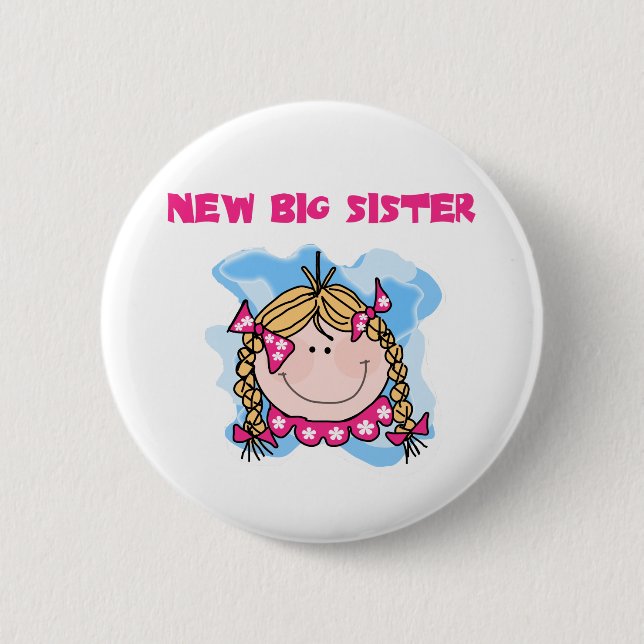 Badge Rond 5 Cm Blond New Big Sister Tshirts et cadeaux (Devant)