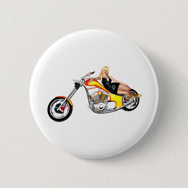 Badge Rond 5 Cm Blond sur un hélico (Devant)