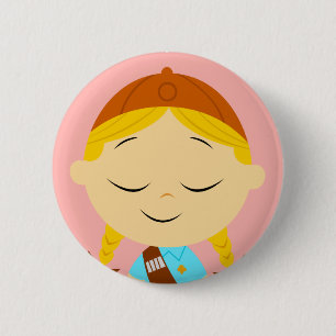 Badge Rond 5 Cm blonde centrale de fille scout de _de fille