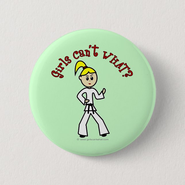 Badge Rond 5 Cm Blonde Karate Girl (Devant)