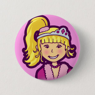Badge Rond 5 Cm Blonde princess girl button