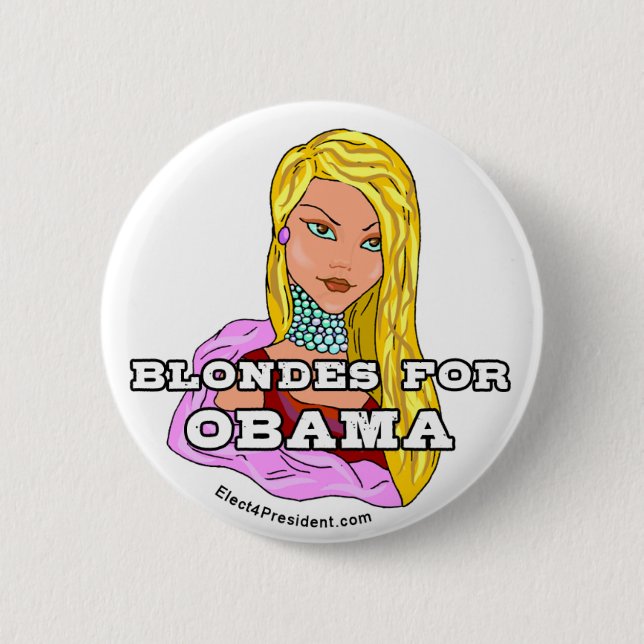 Badge Rond 5 Cm Blondes pour le bouton d'Obama (Devant)