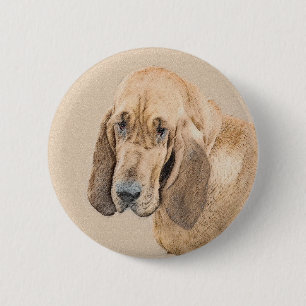 Badge Rond 5 Cm Bloodhound Peinture - Joli chien d'origine art
