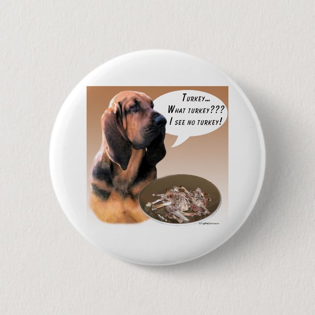 Badge Rond 5 Cm Bloodhound Turkey - Bouton (Devant)
