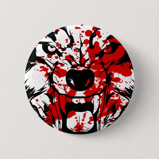 Badge Rond 5 Cm Bloody Wolf (Devant)