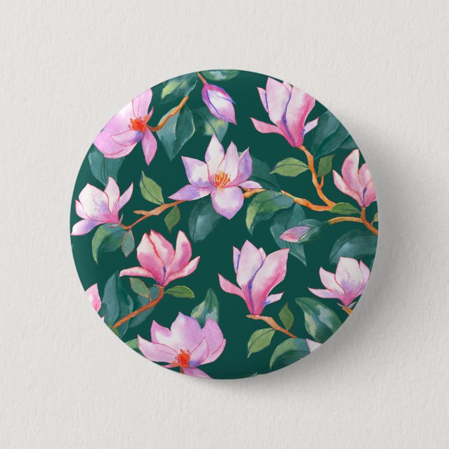 Badge Rond 5 Cm Blooming magnolia (Devant)