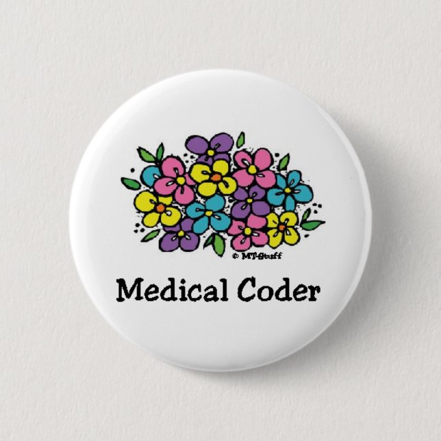 Badge Rond 5 Cm Blooms de codeur Médicales 2 (Devant)