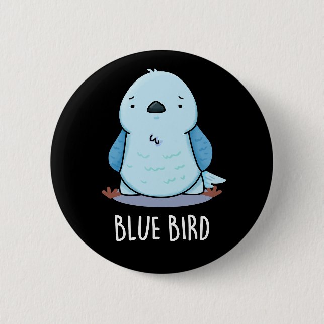 Badge Rond 5 Cm Blue Bird Funny Animal Pun Dark BG (Devant)