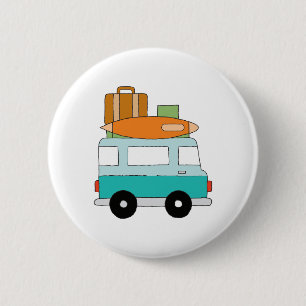 Badge Rond 5 Cm Blue Cartoon Van Best Family Aventure Vacances