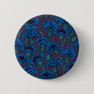 Badge Rond 5 Cm Blue cornflowers, wild flowers