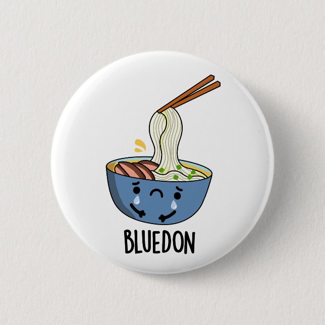 Badge Rond 5 Cm Blue-don Funny Udon Pun  (Devant)