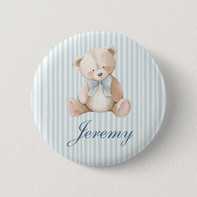 Badge Rond 5 Cm Blue Elegant Teddy Bear Button (Devant)
