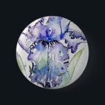 Badge Rond 5 Cm Blue Iris Art floral Watercolor Flower Art<br><div class="desc">Blue Iris Art floral Watercolor Flower Art. A hand painted original painting from my own garden irises.</div>