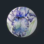 Badge Rond 5 Cm Blue Iris Art floral Watercolor Flower Art<br><div class="desc">Blue Iris Art floral Watercolor Flower Art. A hand painted original painting from my own garden irises.</div>