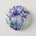 Badge Rond 5 Cm Blue Iris Art floral Watercolor Flower Art<br><div class="desc">Blue Iris Art floral Watercolor Flower Art. A hand painted original painting from my own garden irises.</div>