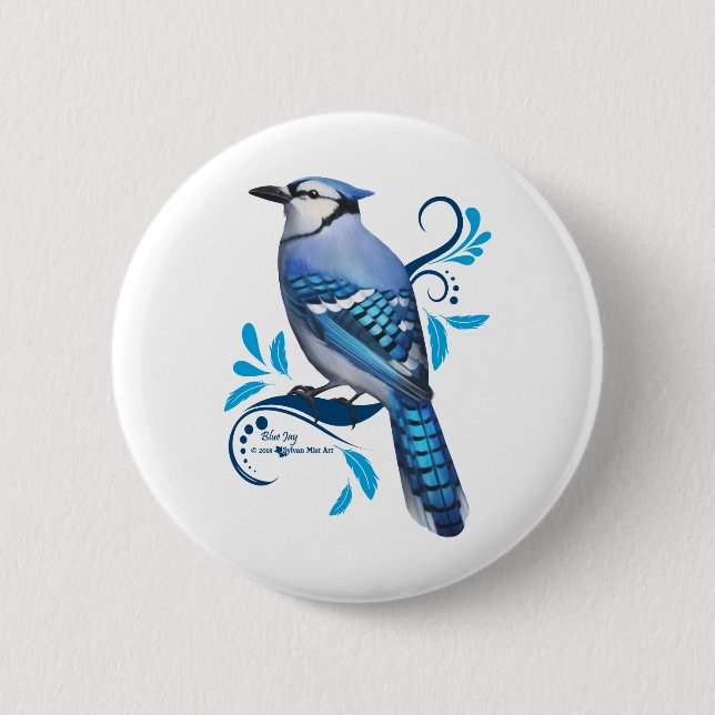 Badge Rond 5 Cm Blue Jay (Devant)