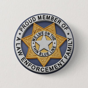 Badge Rond 5 Cm Blue Line mince