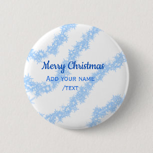 Badge Rond 5 Cm Blue merry noël scintillant lignes de parties scin