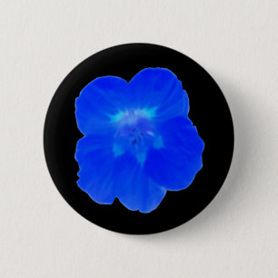 Badge Rond 5 Cm Blue Nasturtium Button