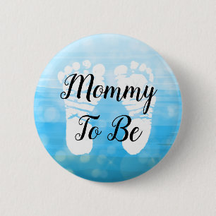 Badge Rond 5 Cm Blue Ombre Maman à être Baby shower Bouton cadeau