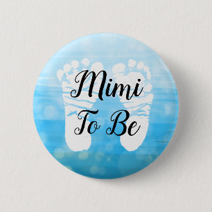 Badge Rond 5 Cm Blue Ombre Mimi à être un cadeau Baby shower