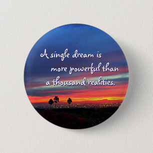 Badge Rond 5 Cm Blue Orange Sunset Photo Une Citation De Rêve Uniq