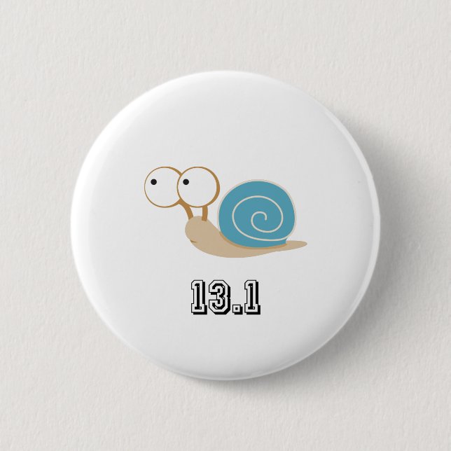 Badge Rond 5 Cm Blue Snail 13.1 (demi-marathon) (Devant)