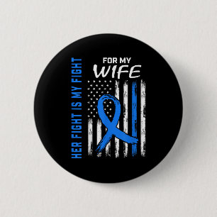 Badge Rond 5 Cm Blue Son combat est ma lutte contre le diabète