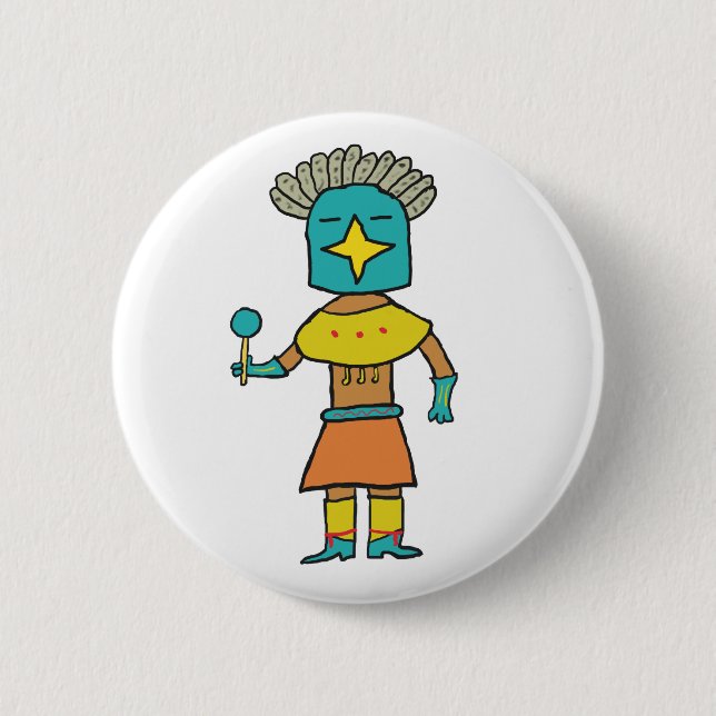 Badge Rond 5 Cm Blue Star Kachina (Devant)