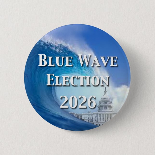 Badge Rond 5 Cm Blue Wave Election 2026 (Devant)