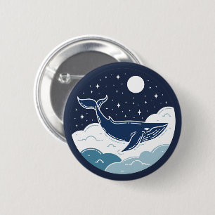 Badge Rond 5 Cm Blue Whale Dream