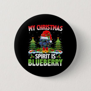 Badge Rond 5 Cm Blueberry Portant Le Chapeau Du Père Noël - L'Espr