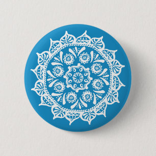 Badge Rond 5 Cm Bluebird Mandala