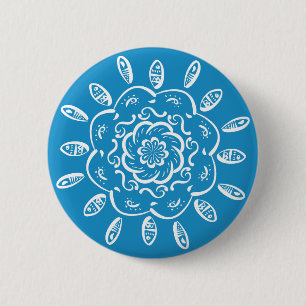 Badge Rond 5 Cm Bluebird Mandala