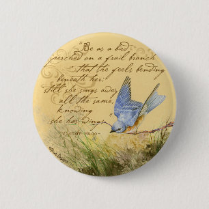 Badge Rond 5 Cm Bluebird sur le devis de Branch et Victor Hugo