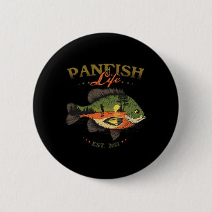 Badge Rond 5 Cm Bluegill Poisson Panfish Vie Est 2025 Pêche Pêcheu