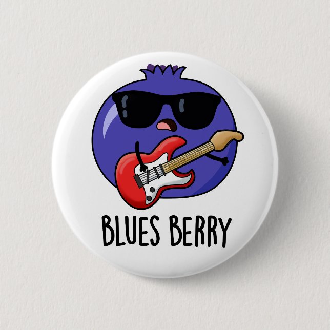 Badge Rond 5 Cm Blues Berry Funky Fruit Pun (Devant)