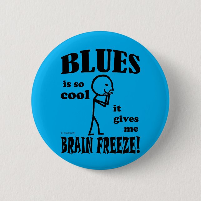Badge Rond 5 Cm Blues, gel du cerveau (Devant)