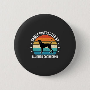 Badge Rond 5 Cm Bluetick Coonhound Coucher de soleil Rétro Chien