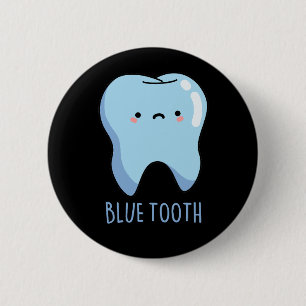 Badge Rond 5 Cm Bluetooth Drôle Technique Blue Tooth Pun Fond Somb